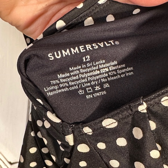 Summersalt Black and White Polka Dot One Piece Swimsuit with Ruffle Accent - Picture 4 of 9